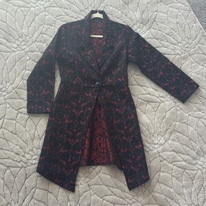 bryn Walker Elegant Black and Red Blazer